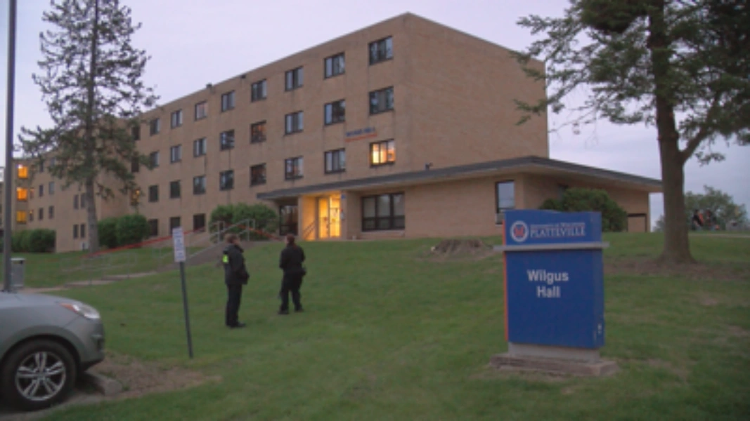 UW Platteville police scene Wilgus Hall