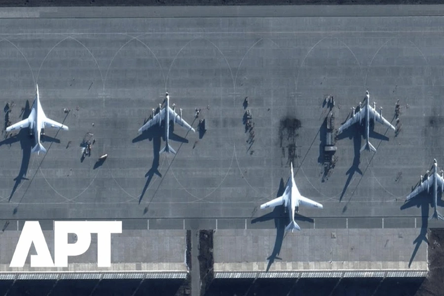 Ukrainian drones targeting Russian military aircraft